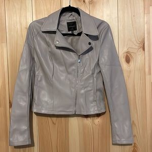 Dynamite Beige/Taupe faux leather jacket